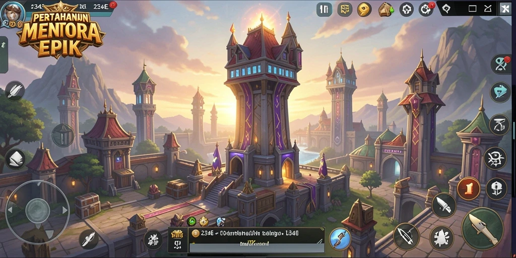Tangkapan layar gameplay Tower Defense 234E yang menampilkan pertarungan menegangkan.