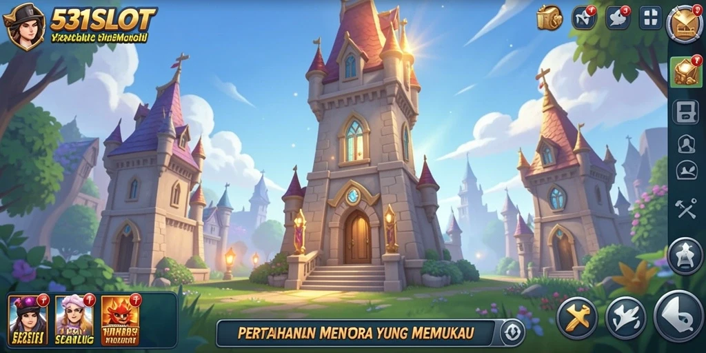 Screenshot utama 531SLOT menampilkan momen intens saat pertahanan melawan musuh.