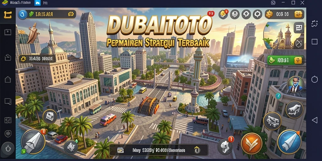 Screenshot DUBAITOTO menampilkan serunya membangun kota.