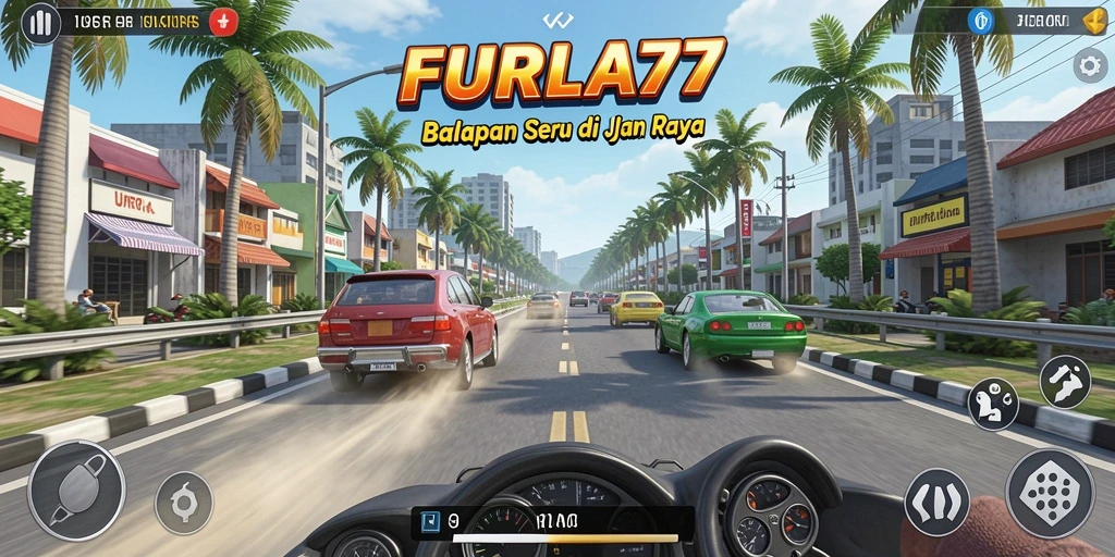 Gameplay seru FURLA77 yang menampilkan balapan cepat.
