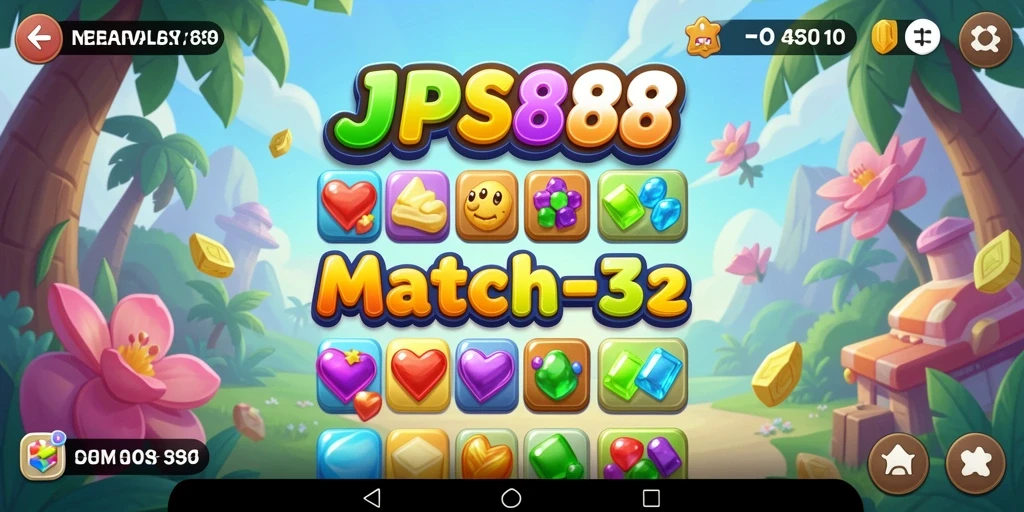 Screenshot gameplay JPS888 menampilkan aksi mencocokkan yang seru.