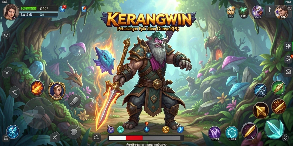 Tampilkan aksi seru pertempuran di dunia RPG KERANGWIN.