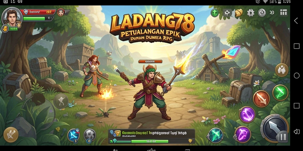 Tangkapan layar menunjukkan aksi seru dalam game RPG LADANG78.