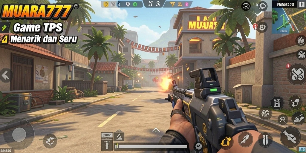 Tampilan menakjubkan dari gameplay seru MUARA777 saat bertempur di arena.