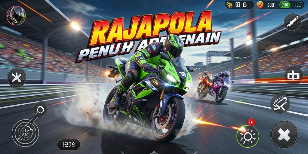 Tampilan gameplay RAJAPOLA yang mendebarkan dan realistis.