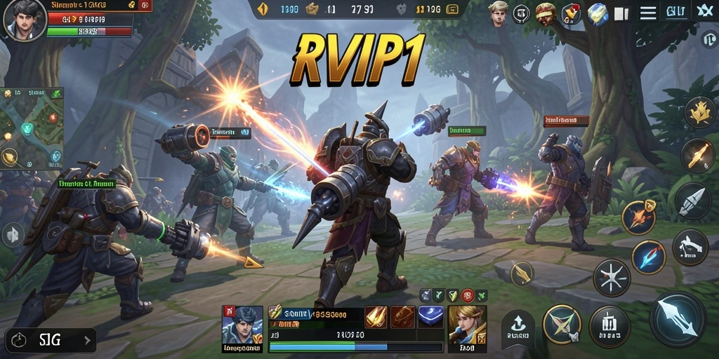 Screenshot utama RVIP1 menampilkan pertempuran strategi yang intens.