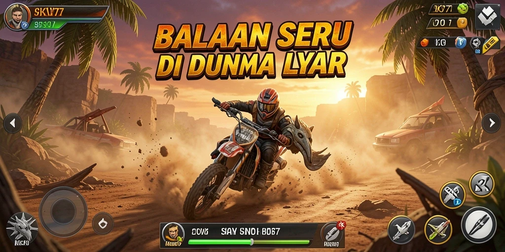 Tampilan gameplay seru di lintasan balapan SKY77.