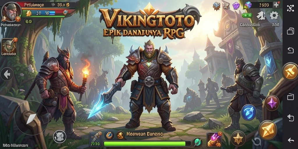 Tampilan gameplay <strong>VIKINGTOTO</strong> saat aksi pertempuran seru.