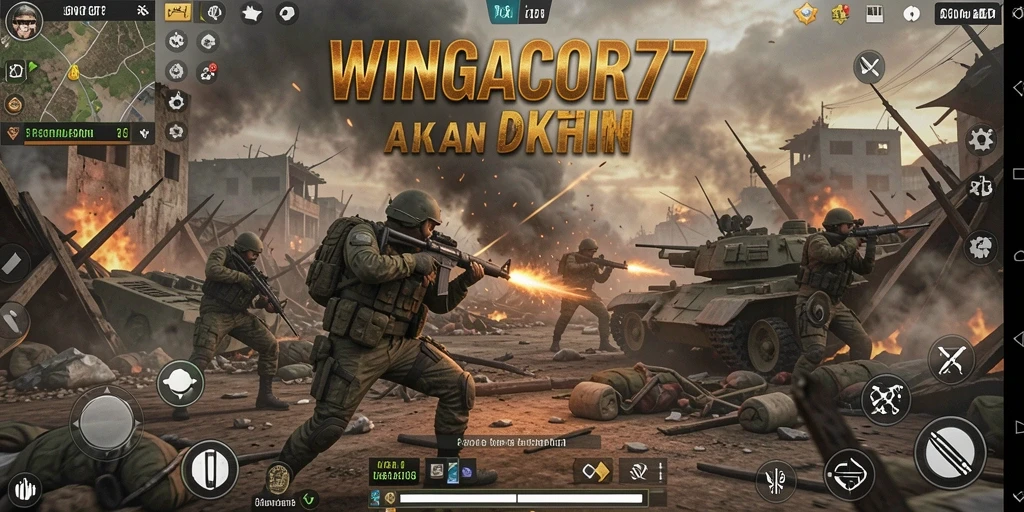 Screenshot gameplay WINGACOR77 yang menampilkan aksi Battle Royale yang mendebarkan.