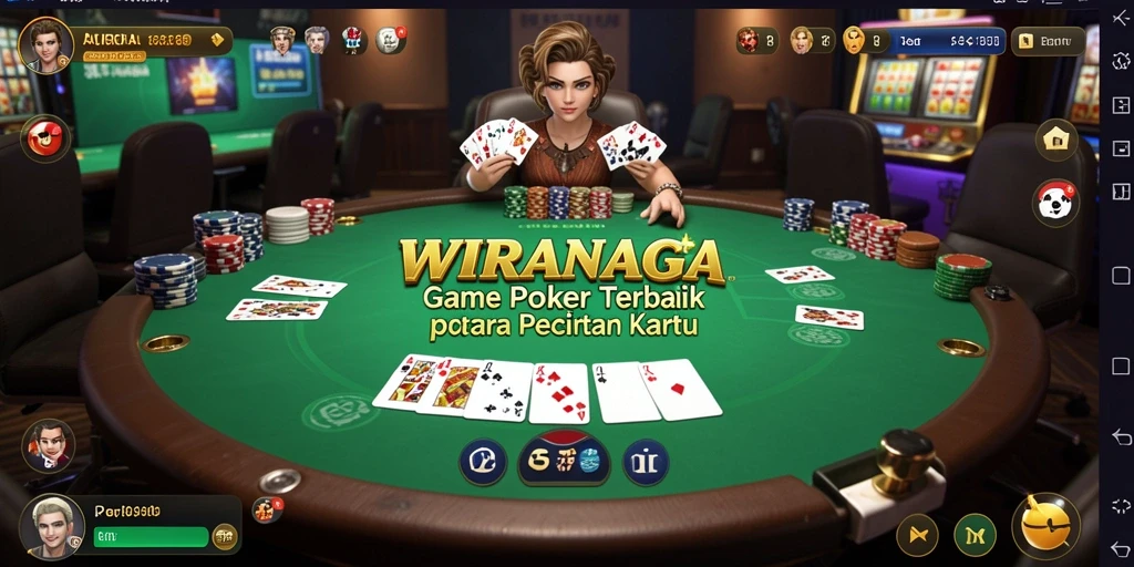 Tampilan menarik dari gameplay Poker di WIRANAGA.